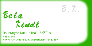 bela kindl business card